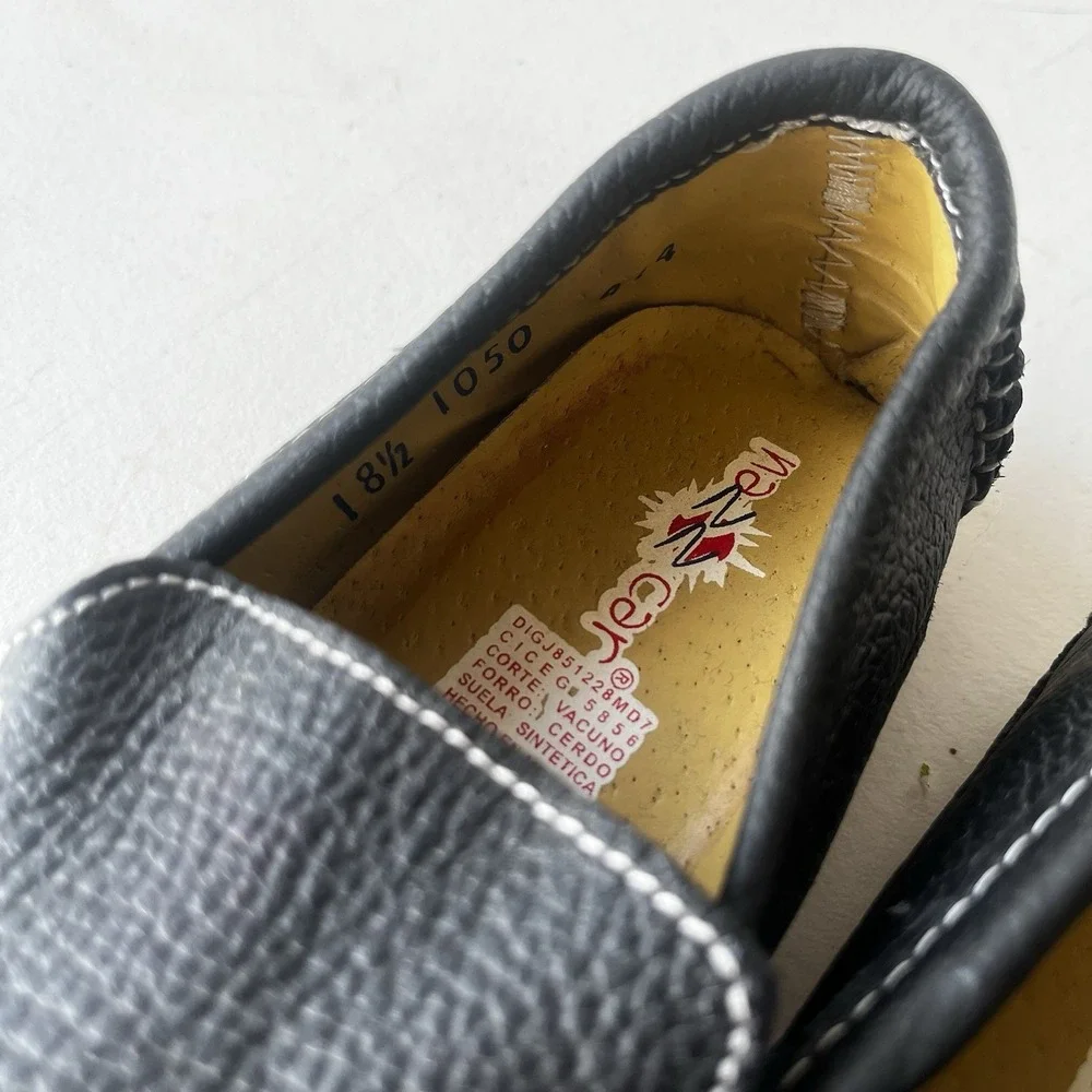 Nazz Car‎ Kids Loafers 18.5 Black Brown Leather Mexican Slip-On Shoes 2 Pairs